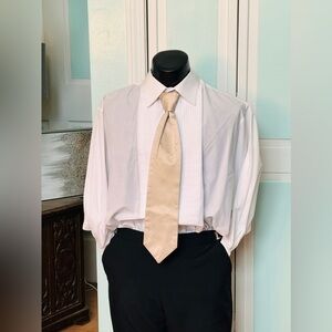 Bamboo Champagne Beige Satin Tie Wedding Prom Tuxedo Pre Tied clip